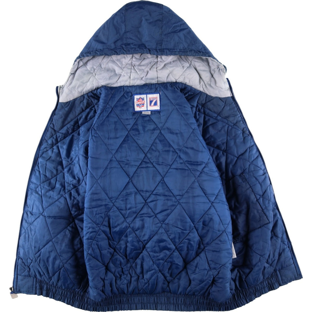 90'S Logo7 NFL Dallas Cowboys Padded Puffer Jacket, Men's Size Medium Nylon Blue type light blue Vintage Second Hand