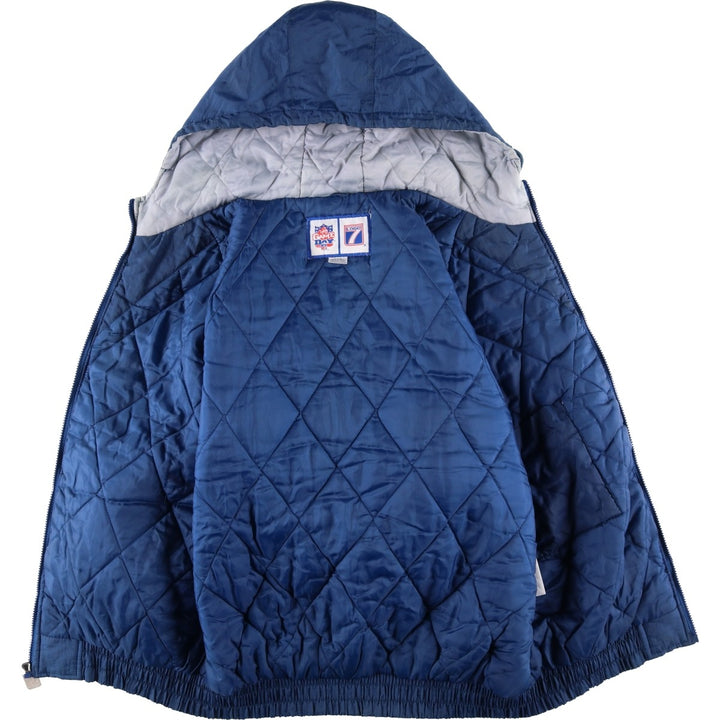 90'S Logo7 NFL Dallas Cowboys Padded Puffer Jacket, Men's Size Medium Nylon Blue type light blue Vintage Second Hand