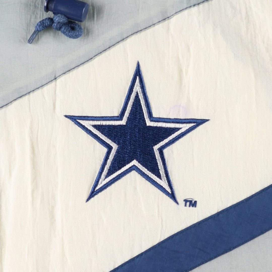 90'S Logo7 NFL Dallas Cowboys Padded Puffer Jacket, Men's Size Medium Nylon Blue type light blue Vintage Second Hand