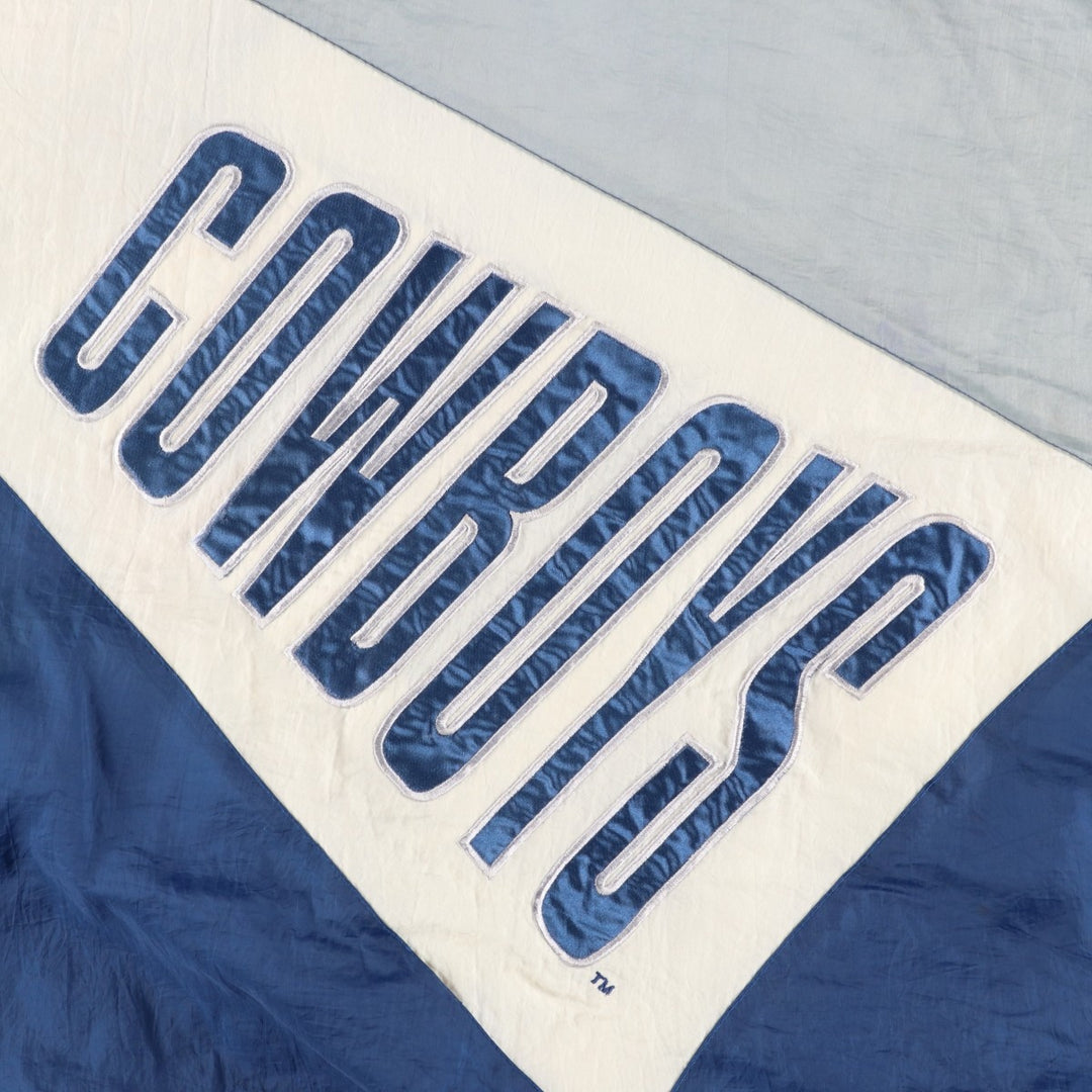 90'S Logo7 NFL Dallas Cowboys Padded Puffer Jacket, Men's Size Medium Nylon Blue type light blue Vintage Second Hand