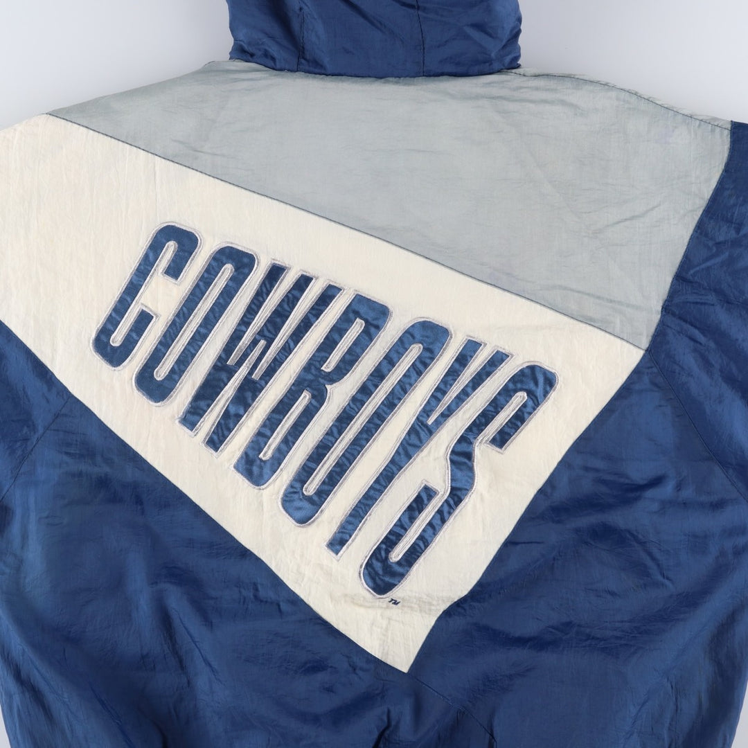 90'S Logo7 NFL Dallas Cowboys Padded Puffer Jacket, Men's Size Medium Nylon Blue type light blue Vintage Second Hand