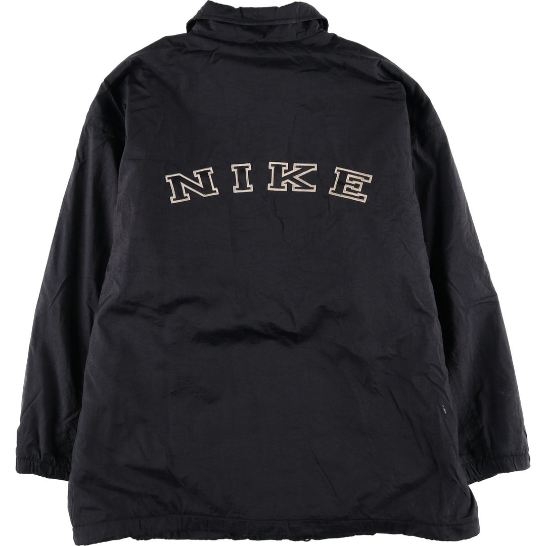90s-00'S Nike Back Logo Coach Jacket, Men's Size Medium Nylon black type Vintage Second Hand