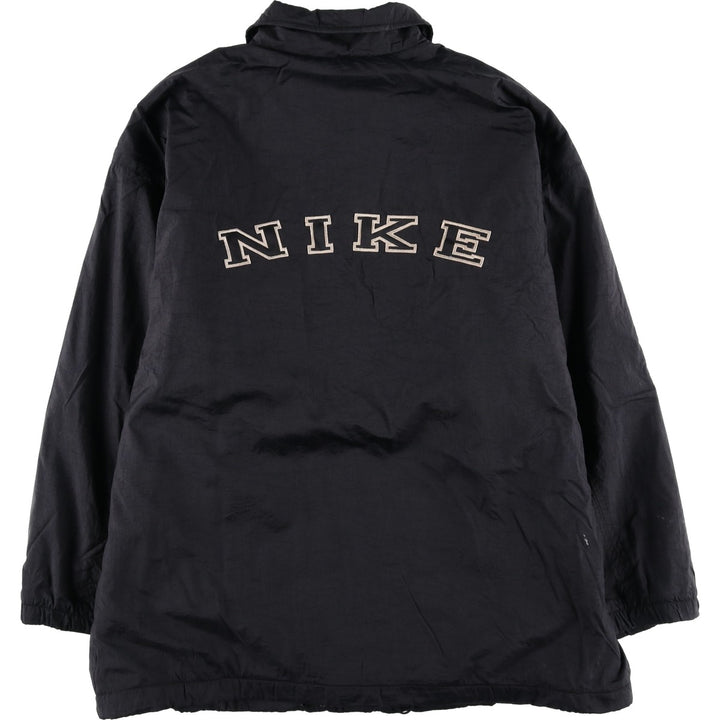 90s-00'S Nike Back Logo Coach Jacket, Men's Size Medium Nylon black type Vintage Second Hand