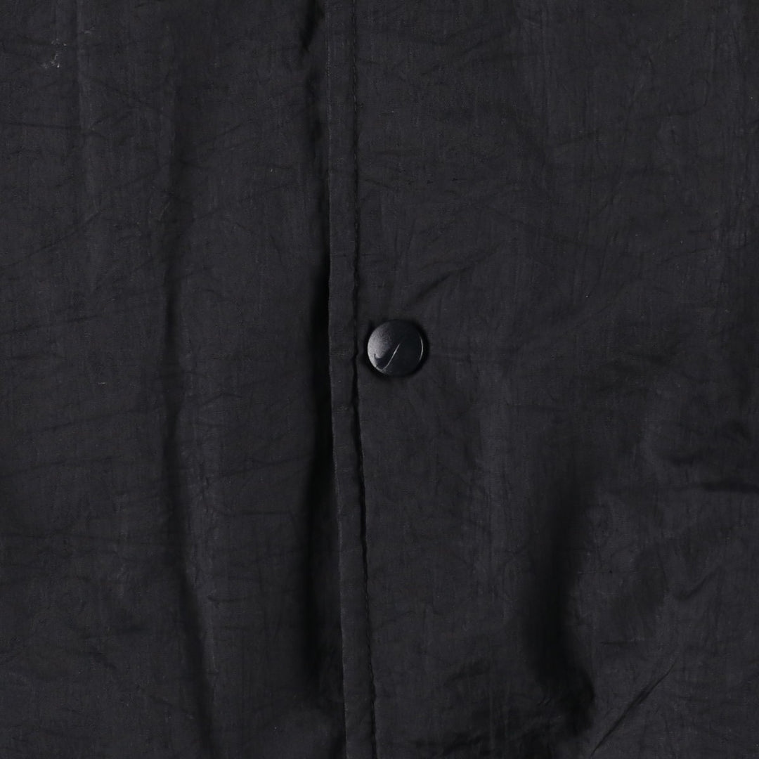 90s-00'S Nike Back Logo Coach Jacket, Men's Size Medium Nylon black type Vintage Second Hand