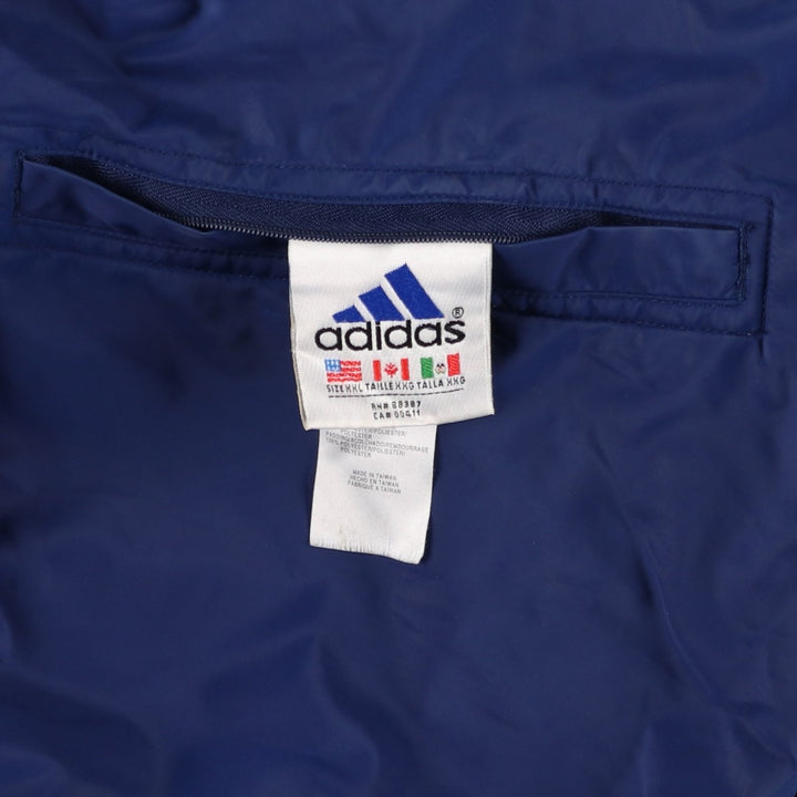 90s-00'S adidas reversible padded puffer jacket, men's size XXL Nylon blue type Vintage Second Hand