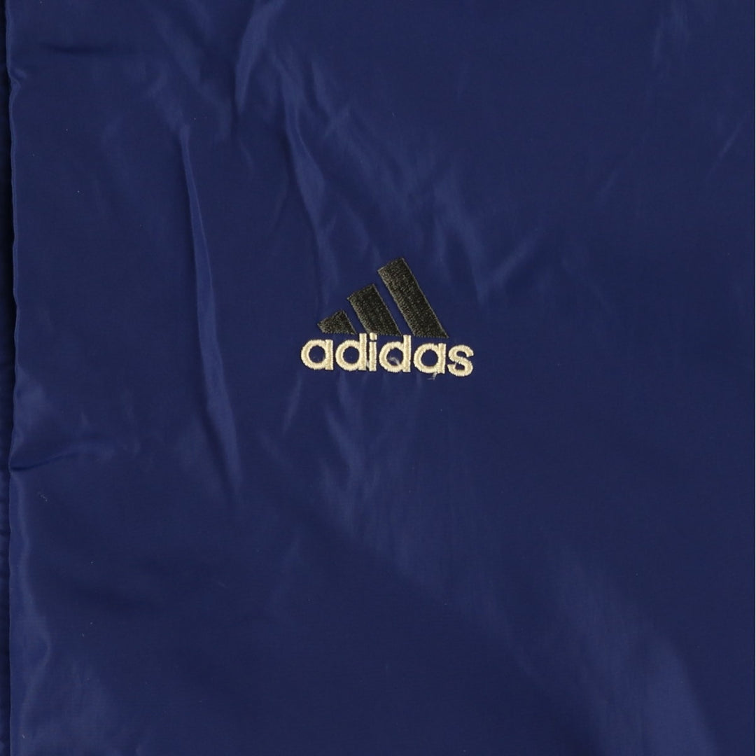 90s-00'S adidas reversible padded puffer jacket, men's size XXL Nylon blue type Vintage Second Hand