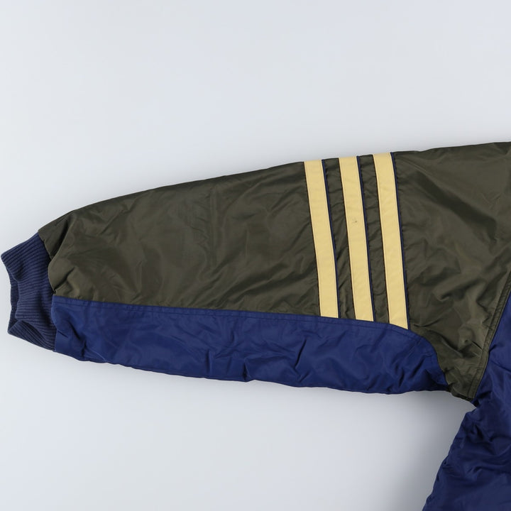 90s-00'S adidas reversible padded puffer jacket, men's size XXL Nylon blue type Vintage Second Hand