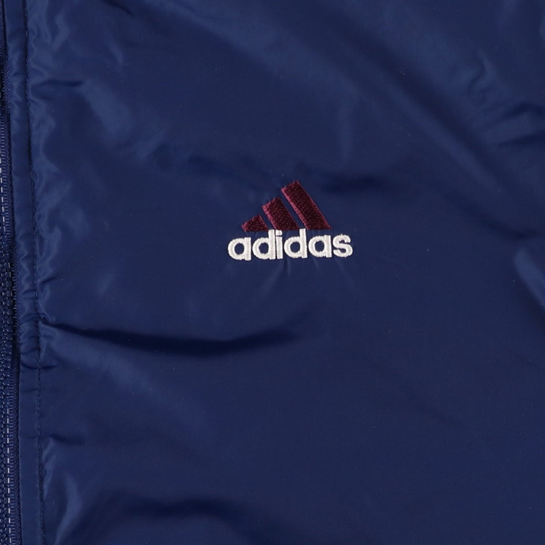 2000'S Adidas padded hoodie/puffer jacket, men's size XXL Nylon blue type Vintage Second Hand
