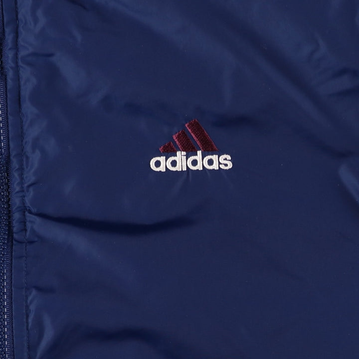 2000'S Adidas padded hoodie/puffer jacket, men's size XXL Nylon blue type Vintage Second Hand