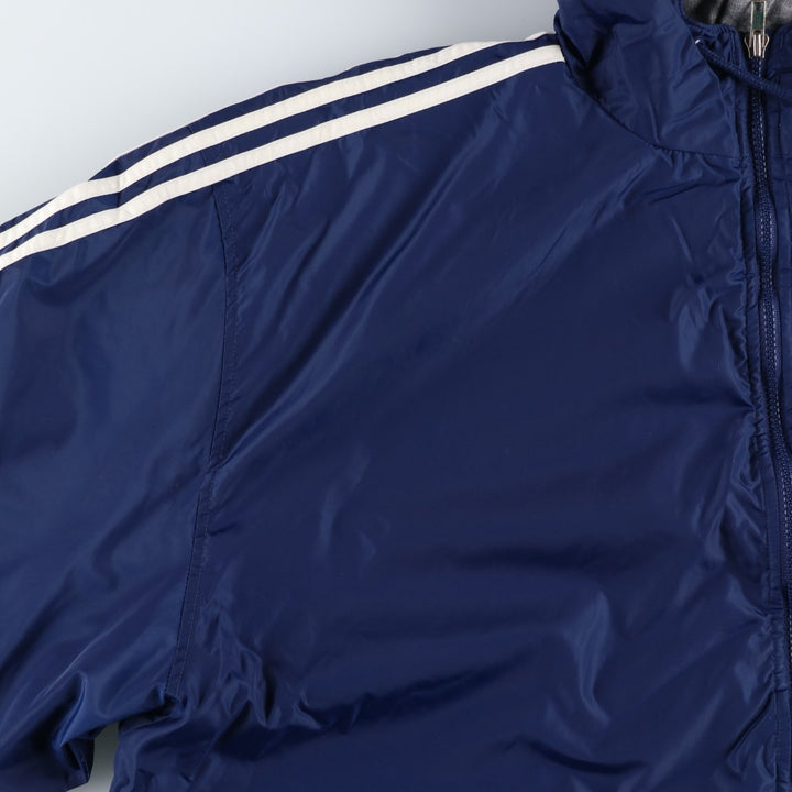 2000'S Adidas padded hoodie/puffer jacket, men's size XXL Nylon blue type Vintage Second Hand