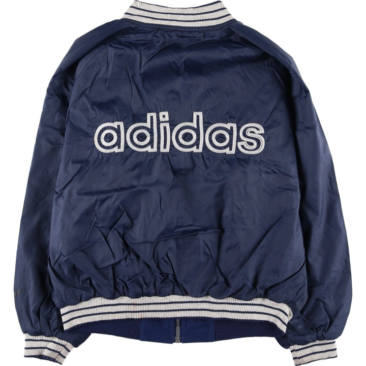 80s-90'S Adidas reversible nylon jacket with back logo, men's size XL Nylon navy blue type Vintage Second Hand