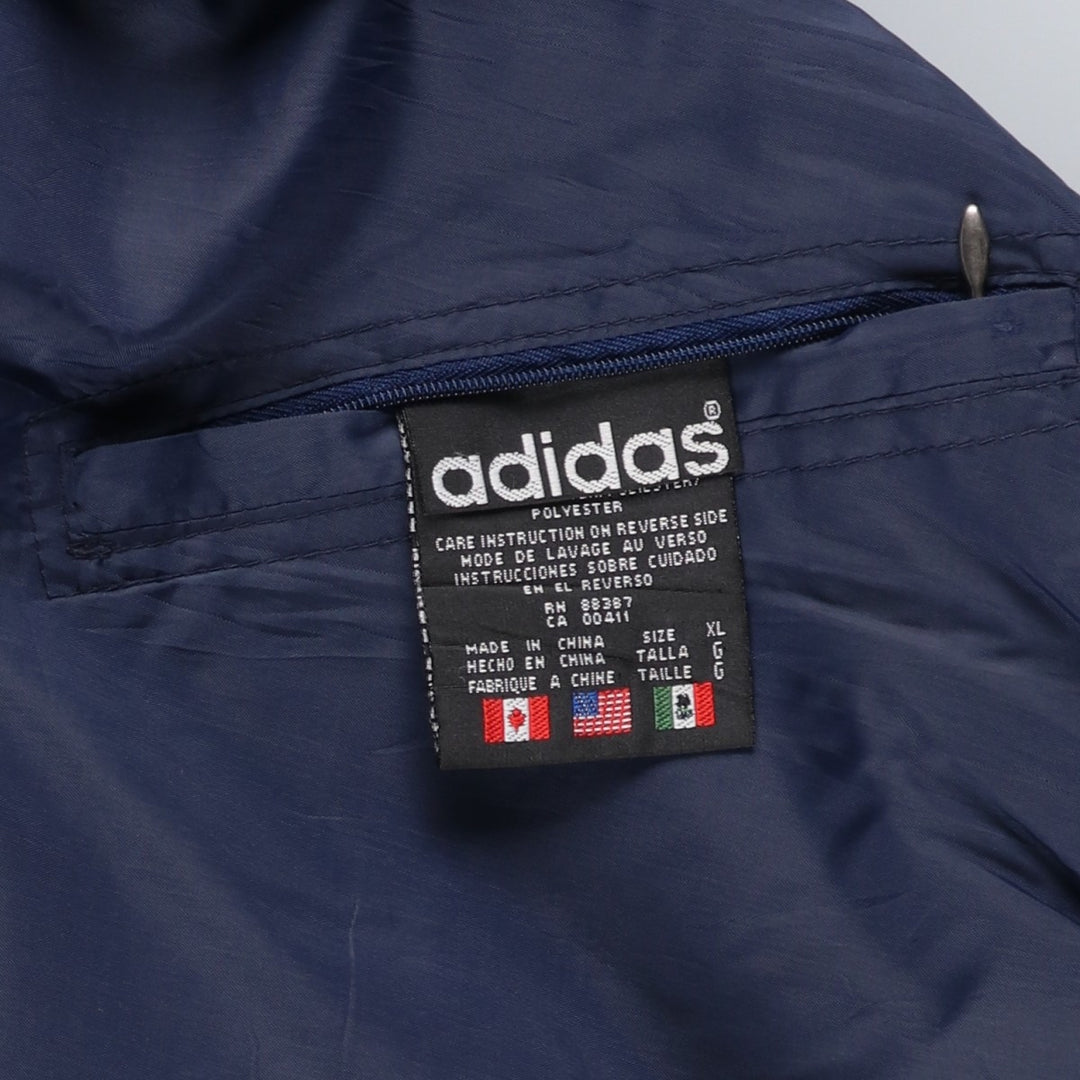 80s-90'S Adidas reversible nylon jacket with back logo, men's size XL Nylon navy blue type Vintage Second Hand
