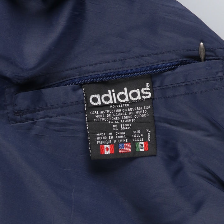 80s-90'S Adidas reversible nylon jacket with back logo, men's size XL Nylon navy blue type Vintage Second Hand