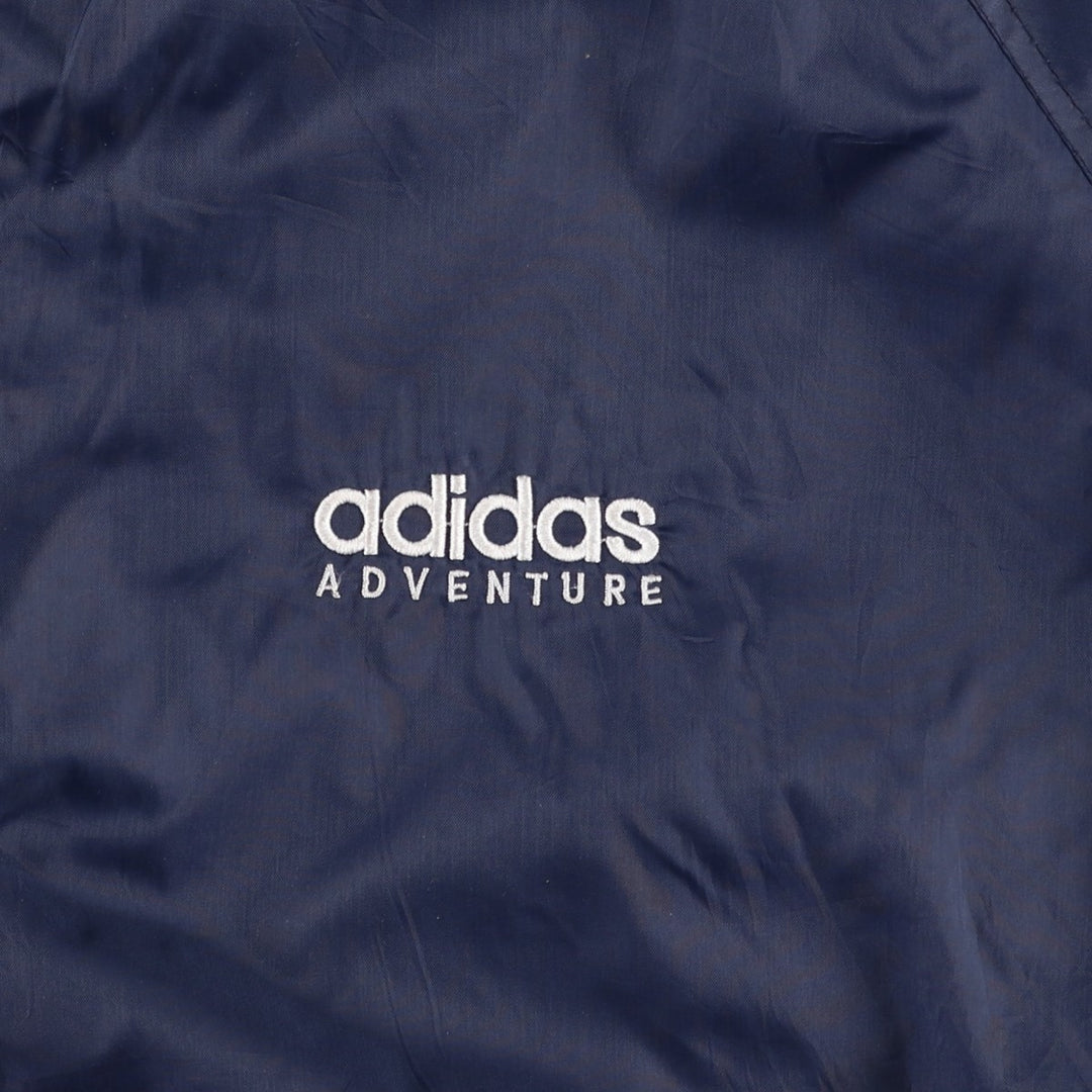 80s-90'S Adidas reversible nylon jacket with back logo, men's size XL Nylon navy blue type Vintage Second Hand