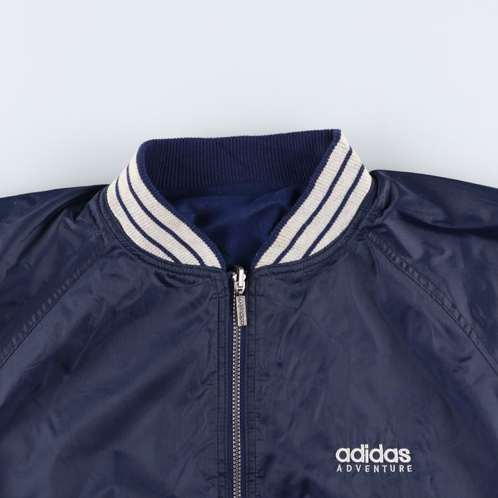 80s-90'S Adidas reversible nylon jacket with back logo, men's size XL Nylon navy blue type Vintage Second Hand