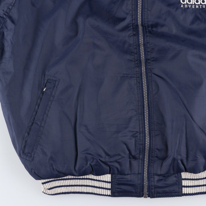 80s-90'S Adidas reversible nylon jacket with back logo, men's size XL Nylon navy blue type Vintage Second Hand