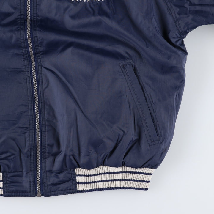 80s-90'S Adidas reversible nylon jacket with back logo, men's size XL Nylon navy blue type Vintage Second Hand