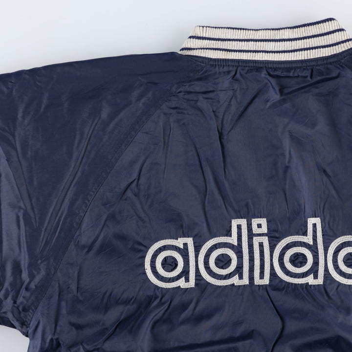 80s-90'S Adidas reversible nylon jacket with back logo, men's size XL Nylon navy blue type Vintage Second Hand