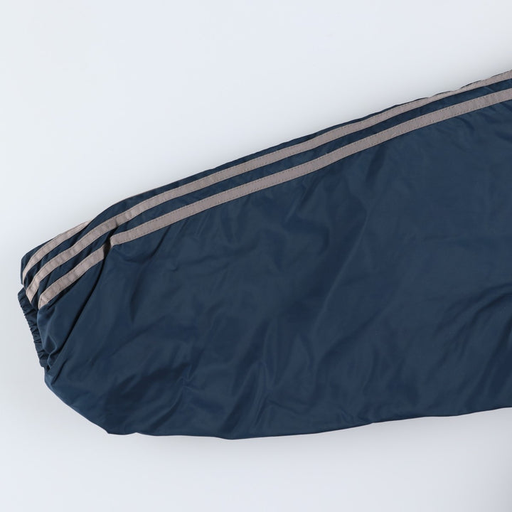 Vintage 80s-90'S adidas reversible back logo padded hoodie/puffer jacket, men's size XL Nylon turquoise blue Vintage Second Hand