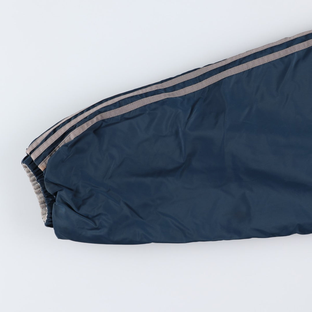 Vintage 80s-90'S adidas reversible back logo padded hoodie/puffer jacket, men's size XL Nylon turquoise blue Vintage Second Hand