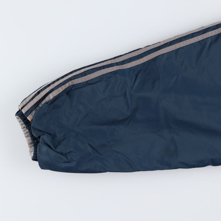 Vintage 80s-90'S adidas reversible back logo padded hoodie/puffer jacket, men's size XL Nylon turquoise blue Vintage Second Hand