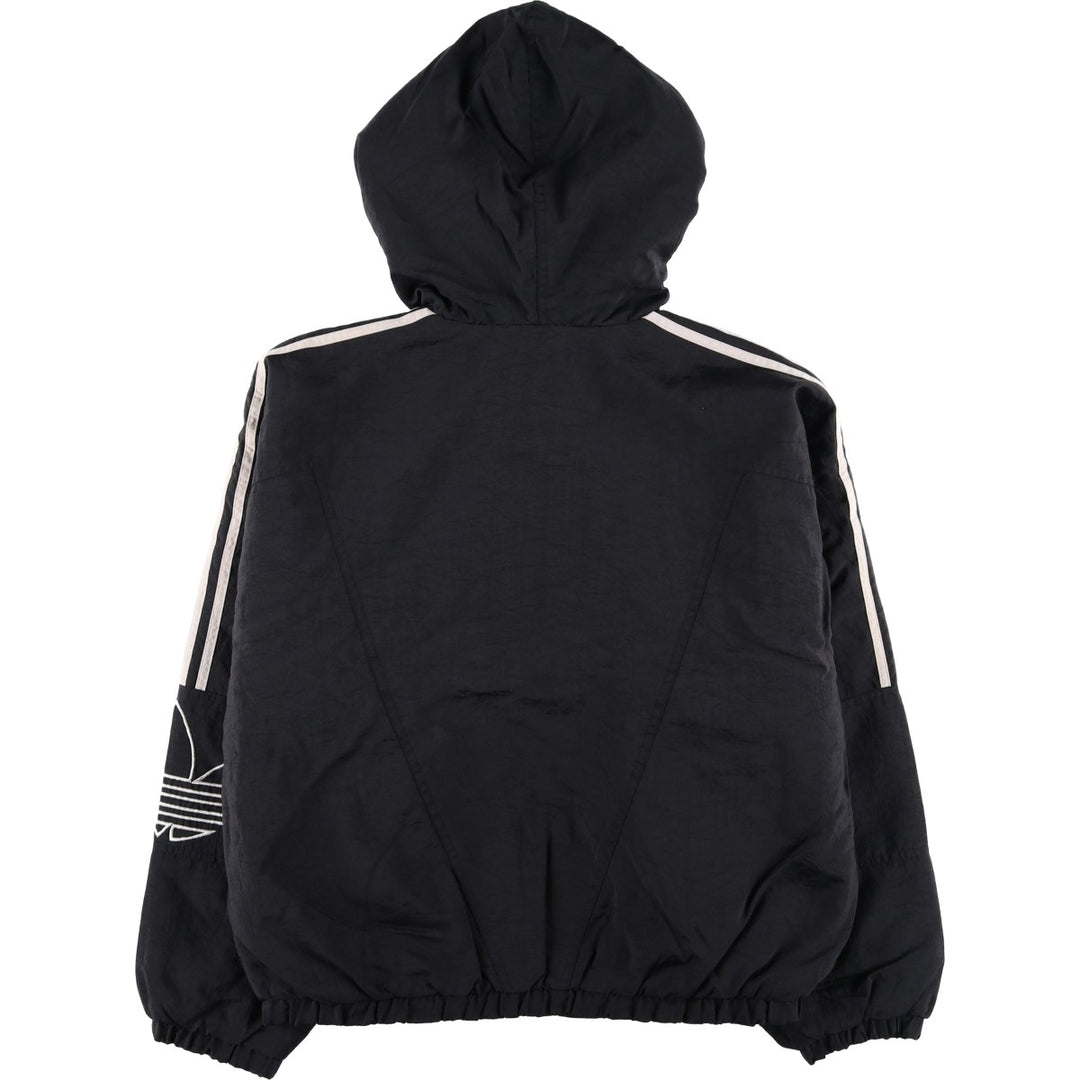 Vintage 1980'S Adidas padded hoodie/puffer jacket, size M, men's Nylon black type Vintage Second Hand