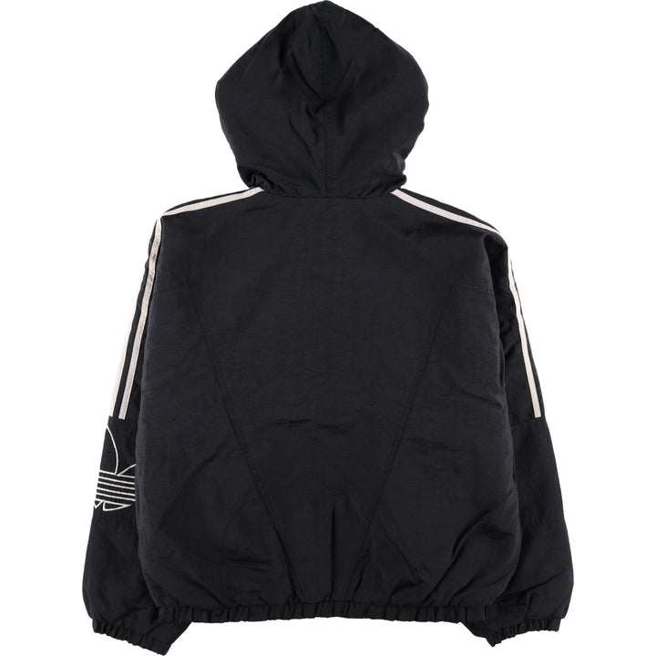 Vintage 1980'S Adidas padded hoodie/puffer jacket, size M, men's Nylon black type Vintage Second Hand