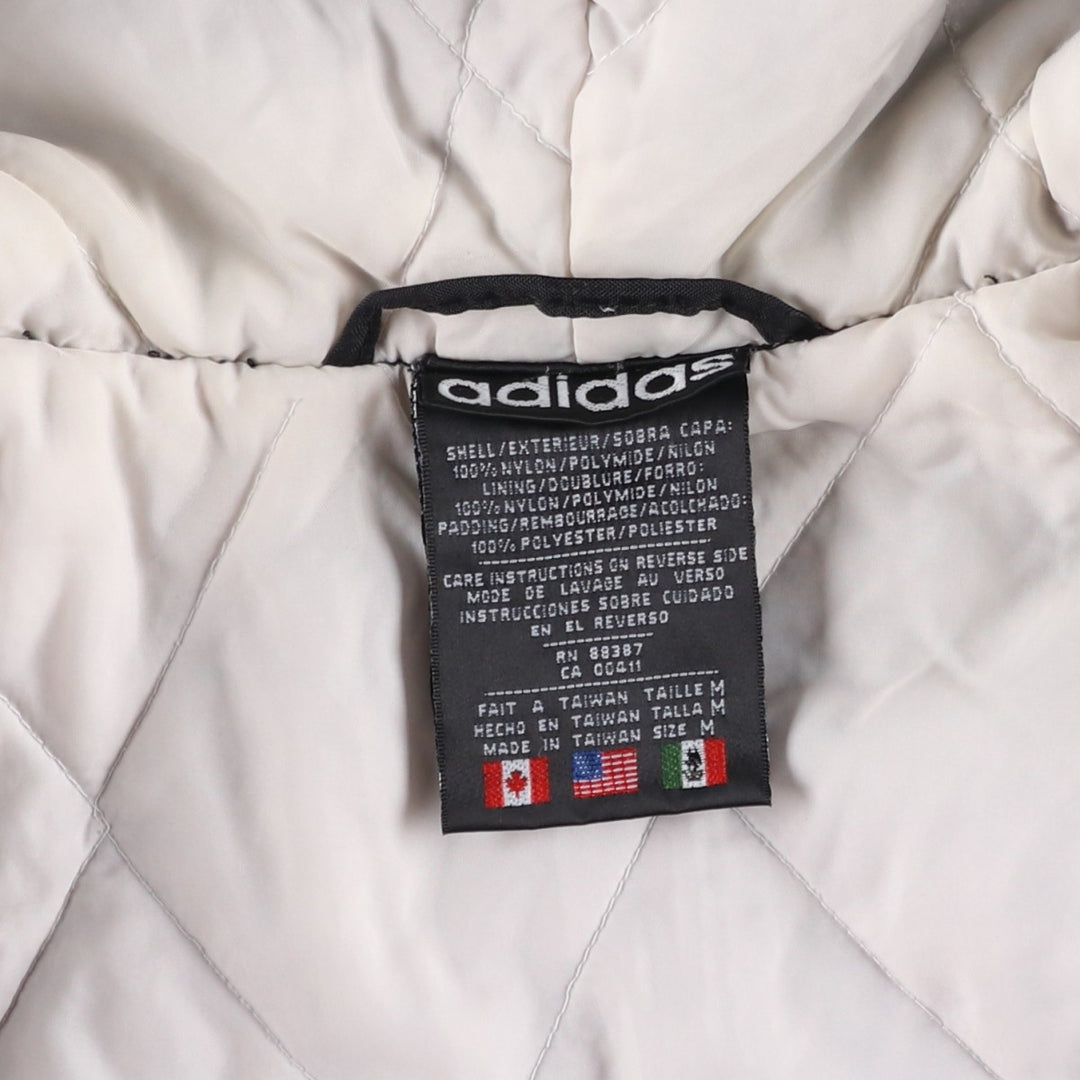 Vintage 1980'S Adidas padded hoodie/puffer jacket, size M, men's Nylon black type Vintage Second Hand