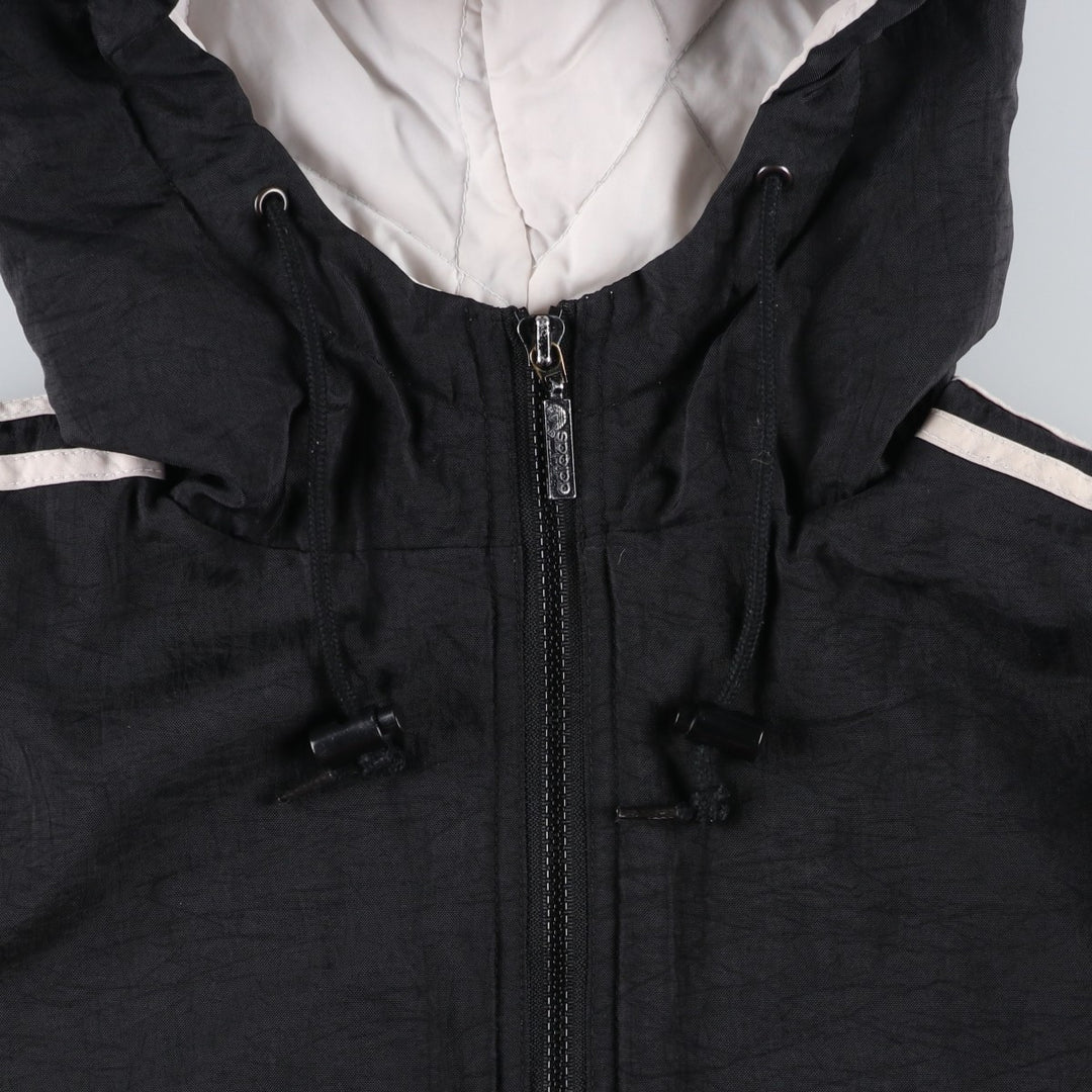 Vintage 1980'S Adidas padded hoodie/puffer jacket, size M, men's Nylon black type Vintage Second Hand