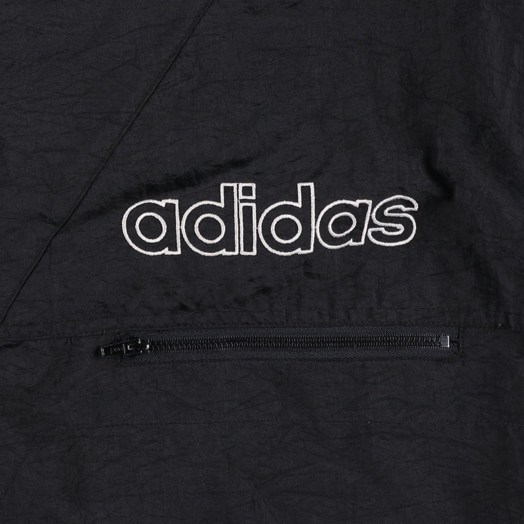 Vintage 1980'S Adidas padded hoodie/puffer jacket, size M, men's Nylon black type Vintage Second Hand