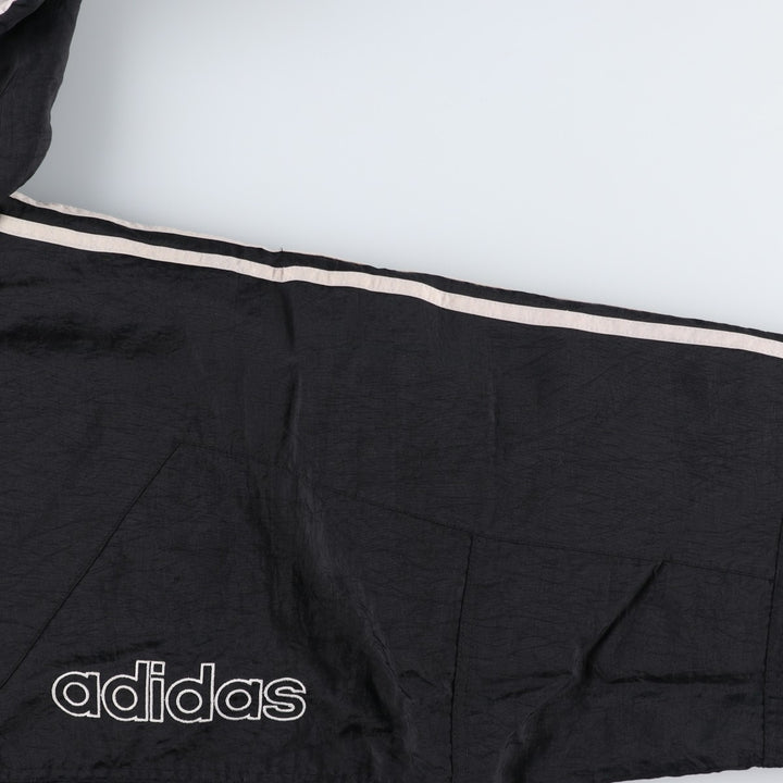 Vintage 1980'S Adidas padded hoodie/puffer jacket, size M, men's Nylon black type Vintage Second Hand