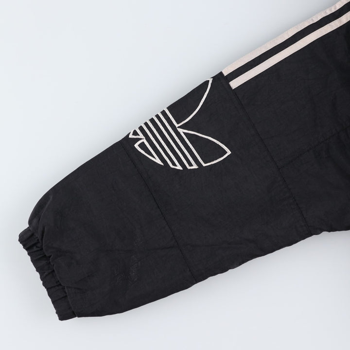 Vintage 1980'S Adidas padded hoodie/puffer jacket, size M, men's Nylon black type Vintage Second Hand