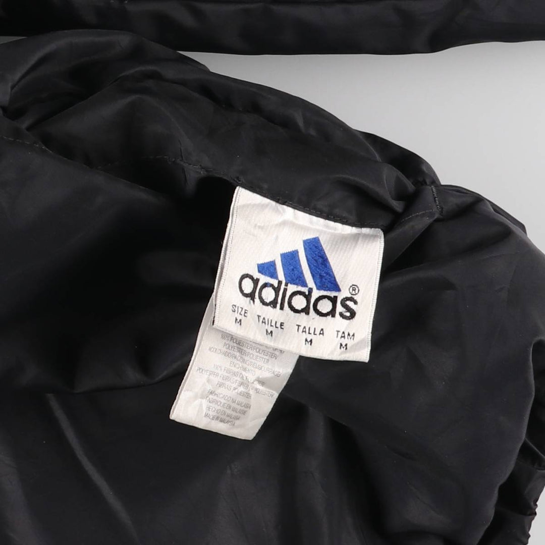 90s-00'S adidas reversible back logo padded hoodie/puffer jacket, men's size M Nylon black type Vintage Second Hand