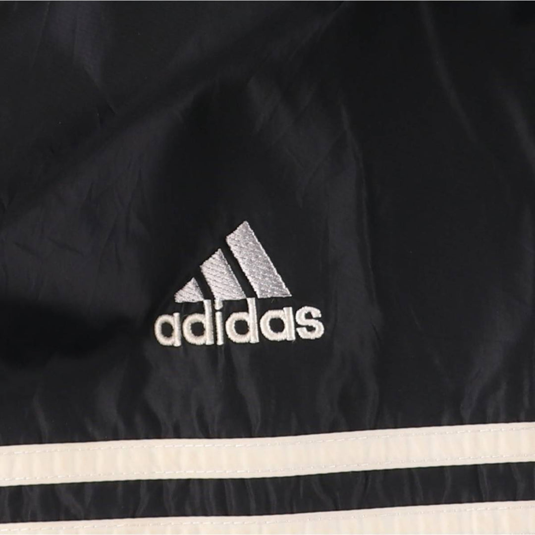 90s-00'S adidas reversible back logo padded hoodie/puffer jacket, men's size M Nylon black type Vintage Second Hand