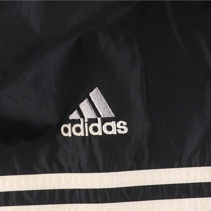 90s-00'S adidas reversible back logo padded hoodie/puffer jacket, men's size M Nylon black type Vintage Second Hand