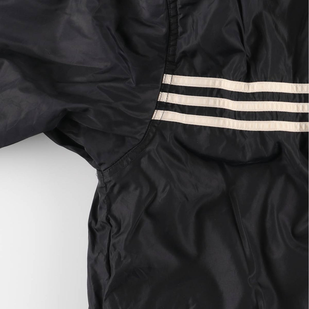 90s-00'S adidas reversible back logo padded hoodie/puffer jacket, men's size M Nylon black type Vintage Second Hand