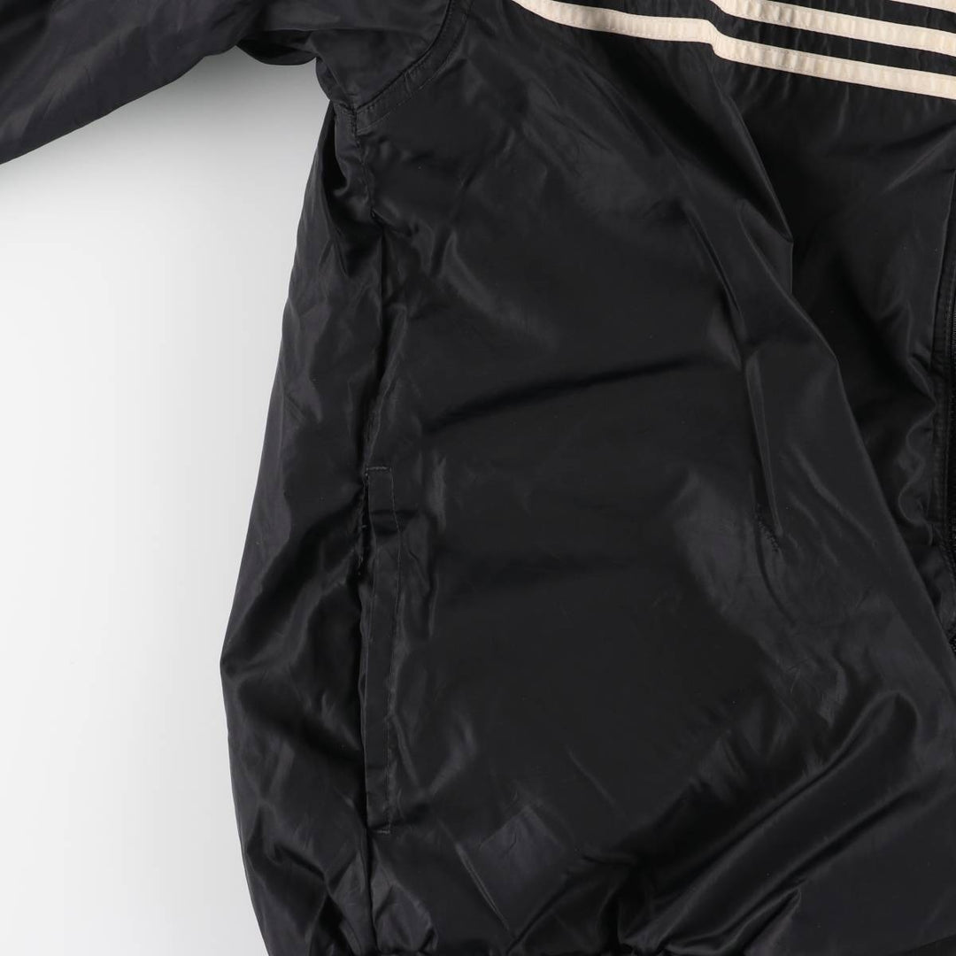 90s-00'S adidas reversible back logo padded hoodie/puffer jacket, men's size M Nylon black type Vintage Second Hand