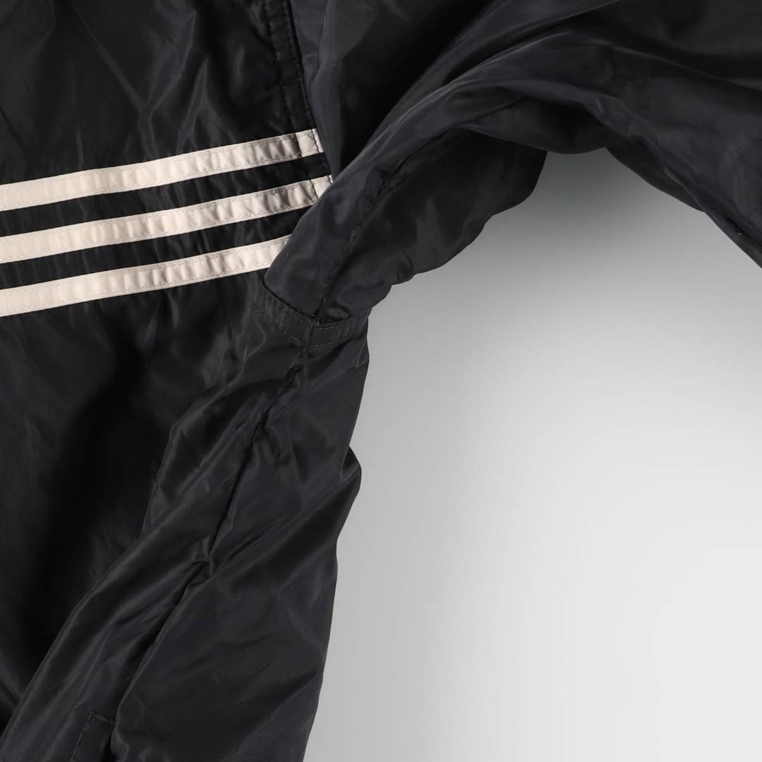 90s-00'S adidas reversible back logo padded hoodie/puffer jacket, men's size M Nylon black type Vintage Second Hand