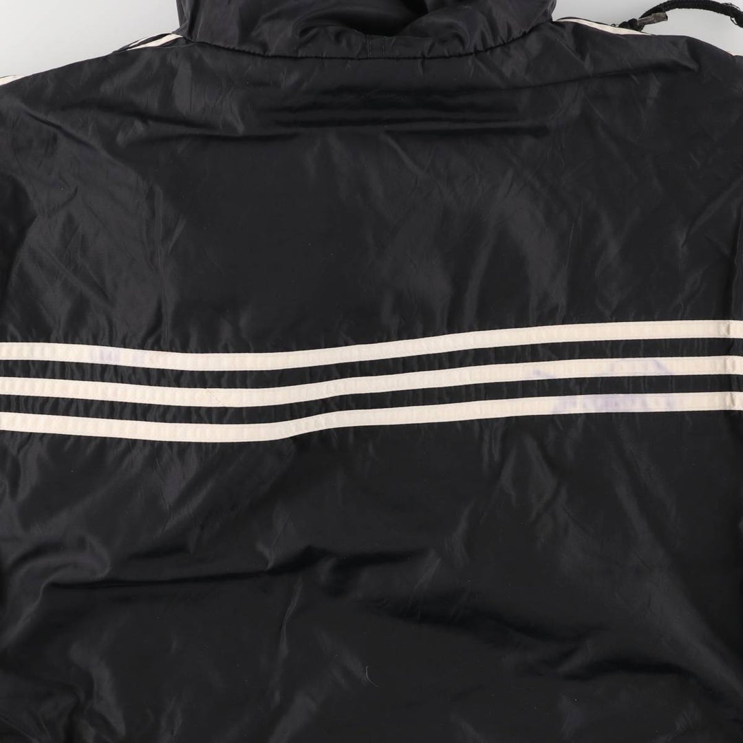 90s-00'S adidas reversible back logo padded hoodie/puffer jacket, men's size M Nylon black type Vintage Second Hand