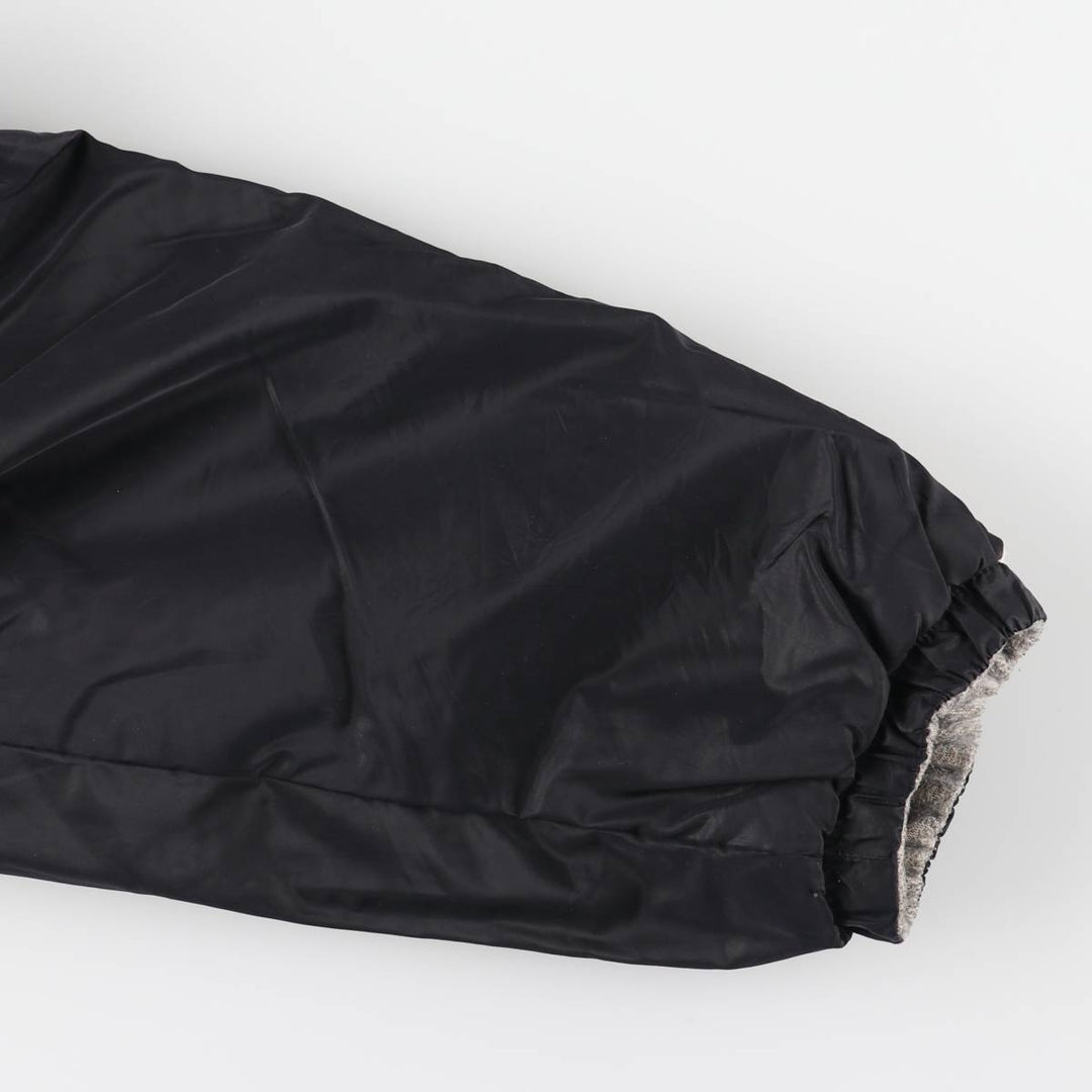 90s-00'S adidas reversible back logo padded hoodie/puffer jacket, men's size M Nylon black type Vintage Second Hand