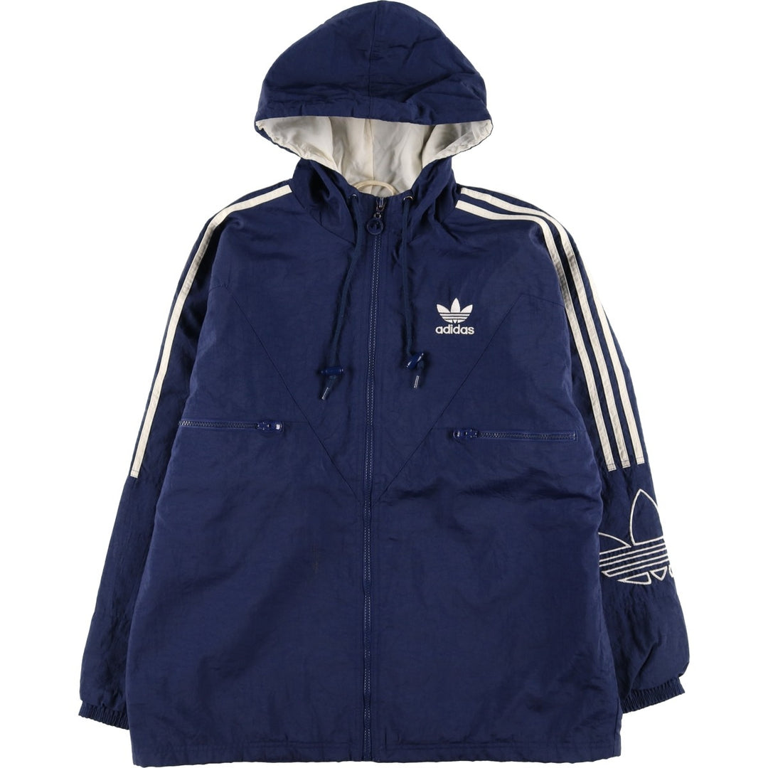 Vintage 90'S adidas padded puffer jacket, size S, men's Nylon blue type Vintage Second Hand