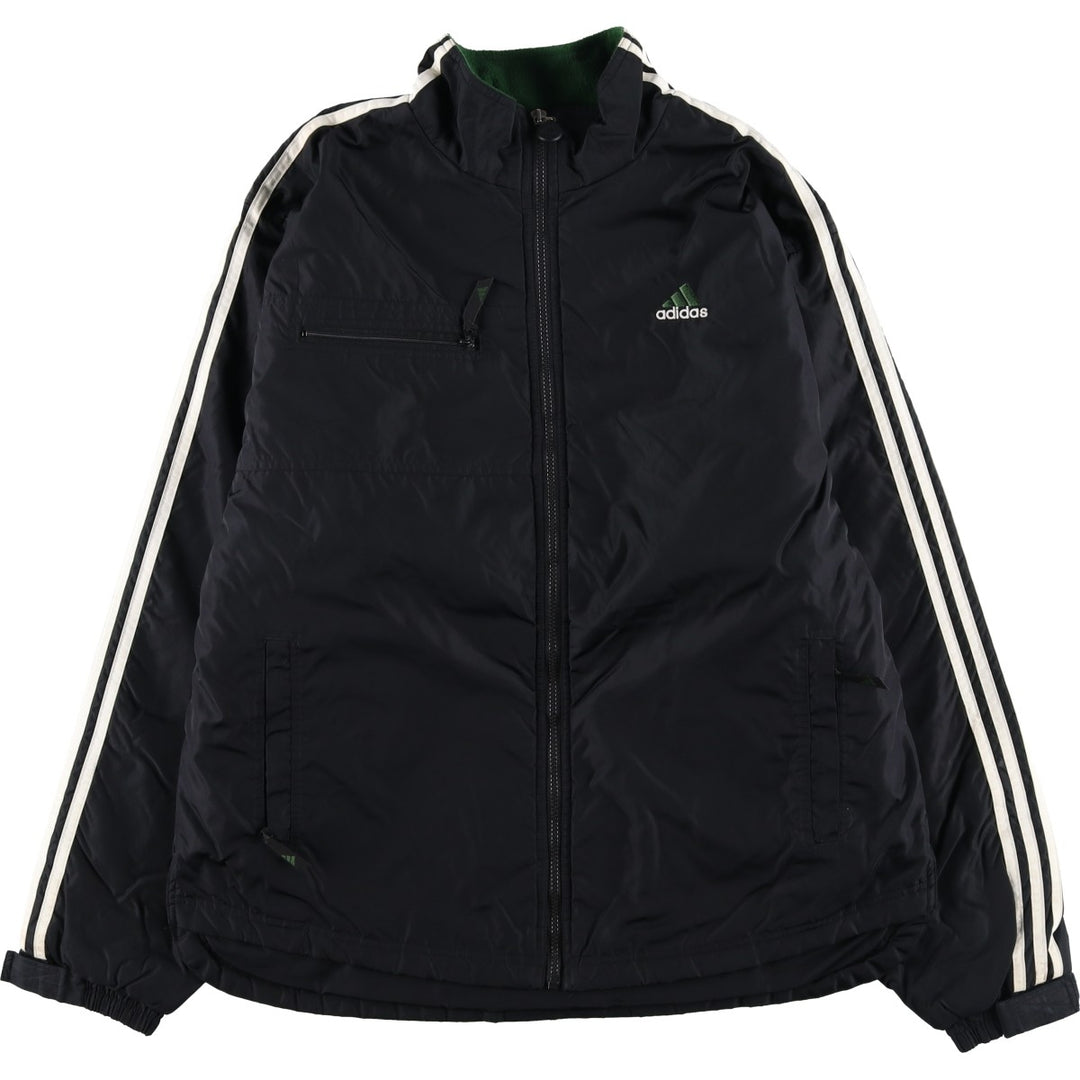 90s-00'S Adidas padded puffer jacket, men's size L Nylon black type Vintage Second Hand