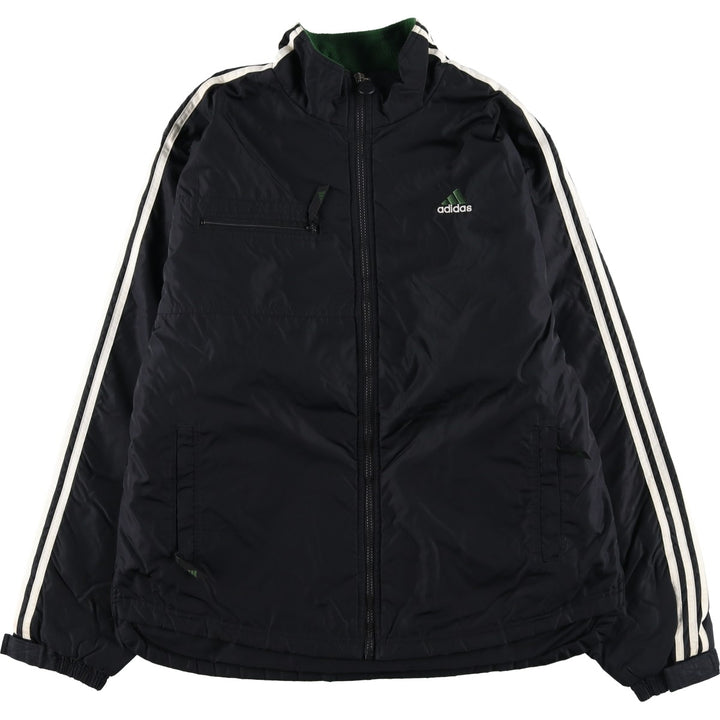 90s-00'S Adidas padded puffer jacket, men's size L Nylon black type Vintage Second Hand