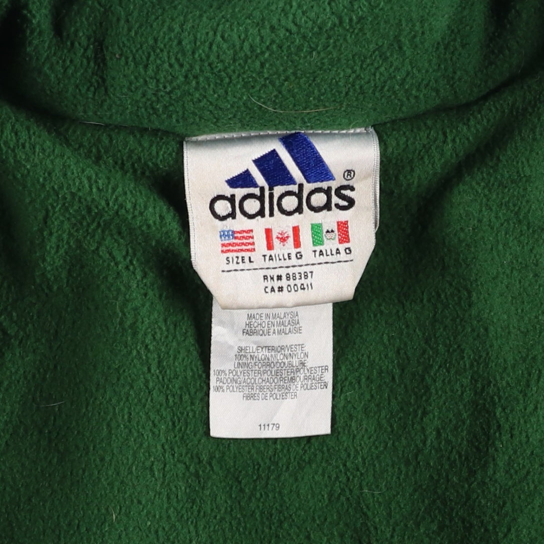 90s-00'S Adidas padded puffer jacket, men's size L Nylon black type Vintage Second Hand
