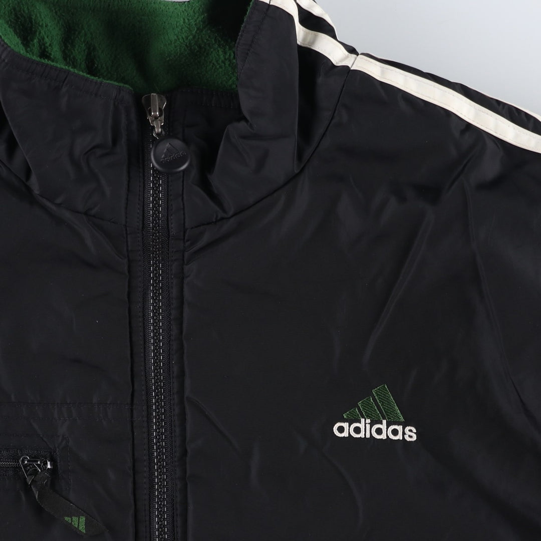 90s-00'S Adidas padded puffer jacket, men's size L Nylon black type Vintage Second Hand