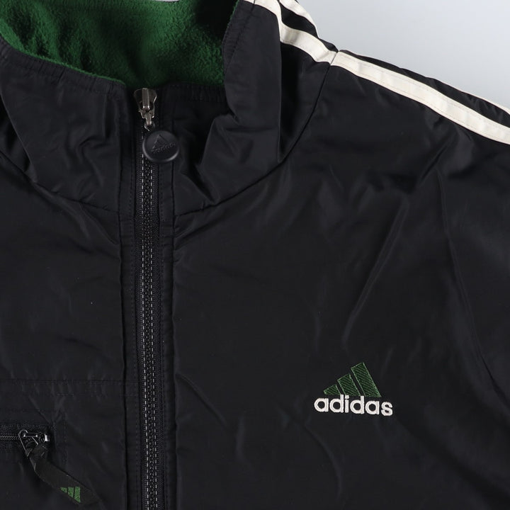 90s-00'S Adidas padded puffer jacket, men's size L Nylon black type Vintage Second Hand
