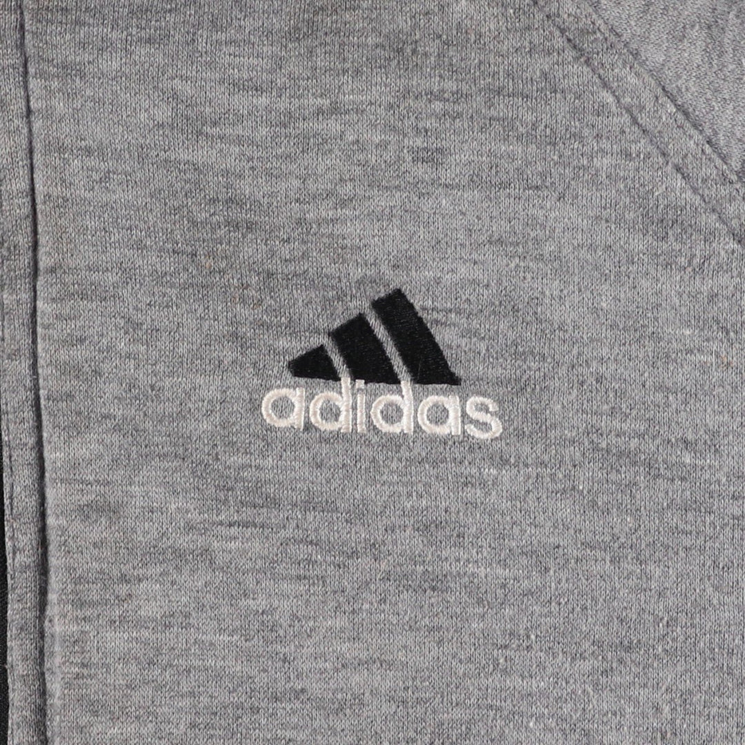 90s-00'S adidas reversible back logo padded hoodie/puffer jacket, men's size L Nylon black type Vintage Second Hand