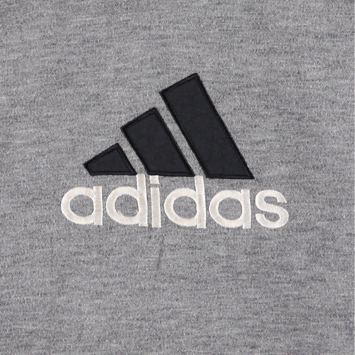 90s-00'S adidas reversible back logo padded hoodie/puffer jacket, men's size L Nylon black type Vintage Second Hand