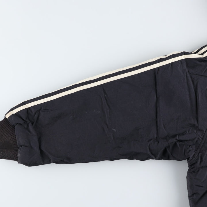 90s-00'S adidas reversible back logo padded hoodie/puffer jacket, men's size L Nylon black type Vintage Second Hand
