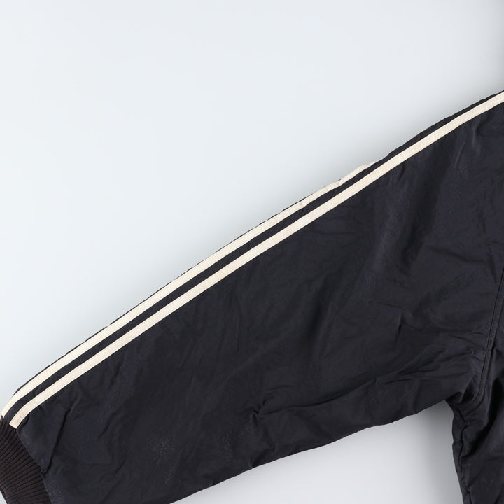90s-00'S adidas reversible back logo padded hoodie/puffer jacket, men's size L Nylon black type Vintage Second Hand